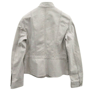 美品 マックスマーラ ウィークエンドライン サイズ44 コットン ライトグレー デニムジャケット 0312【中古】MAX MARA