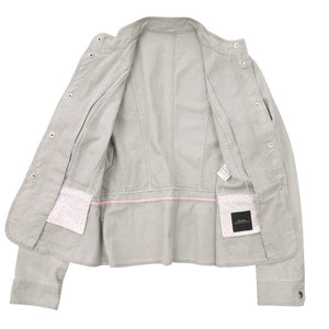 美品 マックスマーラ ウィークエンドライン サイズ44 コットン ライトグレー デニムジャケット 0312【中古】MAX MARA