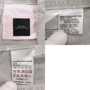 美品 マックスマーラ ウィークエンドライン サイズ44 コットン ライトグレー デニムジャケット 0312【中古】MAX MARA
