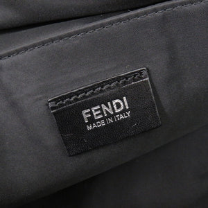 美品 フェンディ マザーズバッグ キャンバス レザー ブラック 2WAY ハンドバッグ ショルダーバッグ 黒 0315【中古】FENDI