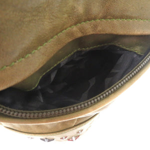 ジミーチュウ フィッツロイ スタースタッズ リュック デイパック バックパック 大容量 A4収納 レザー アーミー シルバー 0317【中古】JIMMY CHOO