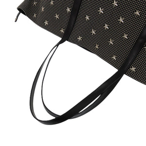 美品 ジミーチュウ スタースタッズ レザー ブラック シルバー金具 迷彩 トートバッグ 0318【中古】JIMMY CHOO