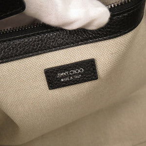 新品同様 ジミーチュウ マーリ レザー ブラック トートバッグ 黒 0323【中古】JIMMY CHOO
