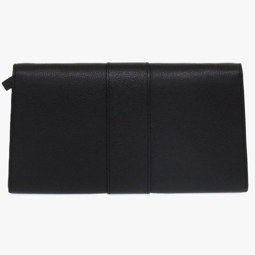 美品 デルボー ブリヨン カーフレザー ブラック 0326 黒 チェーンウォレット 長財布【中古】DELVAUX