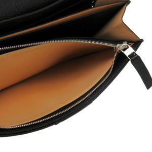 美品 デルボー ブリヨン カーフレザー ブラック 0326 黒 チェーンウォレット 長財布【中古】DELVAUX