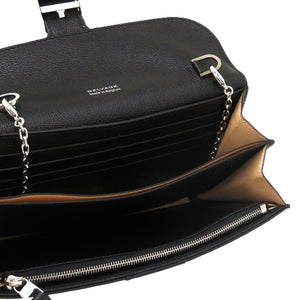 美品 デルボー ブリヨン カーフレザー ブラック 0326 黒 チェーンウォレット 長財布【中古】DELVAUX