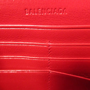 未使用 バレンシアガ 664041 エッセンシャルレザー ピンク ラウンドファスナー長財布 財布 0330【中古】BALENCIAGA