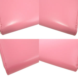 未使用 バレンシアガ 664041 エッセンシャルレザー ピンク ラウンドファスナー長財布 財布 0330【中古】BALENCIAGA
