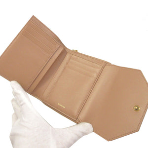 未使用 バレンシアガ ENVELOPE 753762 レザー ベージュ コンパクトウォレット 2つ折り財布 財布 0331【中古】BALENCIAGA