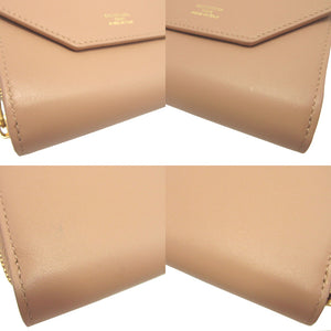 未使用 バレンシアガ ENVELOPE 753762 レザー ベージュ コンパクトウォレット 2つ折り財布 財布 0331【中古】BALENCIAGA
