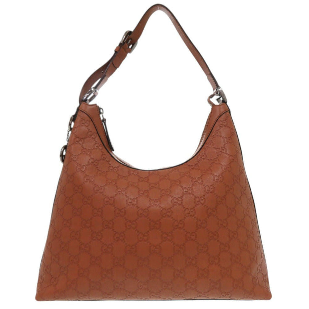 美品 グッチ グッチシマ ワンショルダー セミショルダー ショルダーバッグ 肩掛け 339553 498879 ブラウン 0334【中古】GUCCI