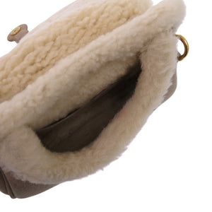 クリスチャンディオール ボビー シアリング スウェード ムートン ベージュ 0340 ショルダーバッグ【中古】Christian Dior