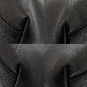 ヴェルサーチ メドゥーサ レザー ブラック トートバッグ 黒 0349【中古】VERSACE