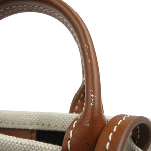 美品 バルマン B-Army ショッピングバッグ ミニ キャンバス カーフ ベージュ ブラウン ショルダーバッグ 0351【中古】BALMAIN