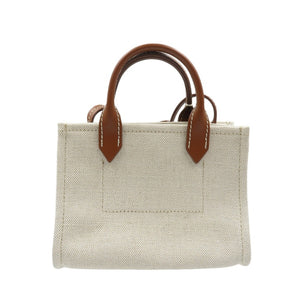 美品 バルマン B-Army ショッピングバッグ ミニ キャンバス カーフ ベージュ ブラウン ショルダーバッグ 0351【中古】BALMAIN