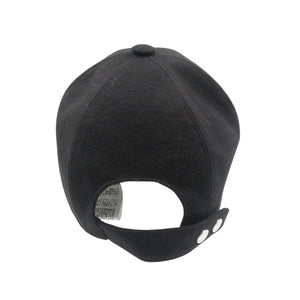 美品 エルメス セレナ エプロンドール 59 カシミヤ レザー シルバー金具 ブラック キャップ 帽子 0352【中古】HERMES