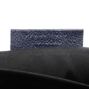 美品 バレンシアガ メタルエッジ　ゴートスキン レザー ゴートスキン ネイビー 0359 紺 クラッチバッグ【中古】BALENCIAGA