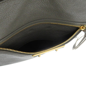 美品 バレンシアガ
 メタルエッジ　ゴートスキン クラッチバッグ
 レザー/ゴートスキン グレー 0360
【中古】BALENCIAGA レディース