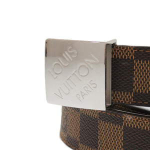 美品 ルイ ヴィトン ダミエ サンチュール キャレ CT0016ダミエキャンバス ダミエエベヌ LV 0361 茶 ベルト【中古】LOUIS VUITTON