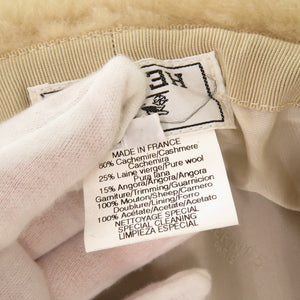 美品 エルメス サイズ58 カシミヤ ウール アンゴラ ブラウン バケットハット 帽子 茶 0366【中古】HERMES
