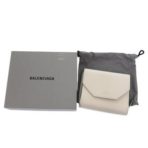 未使用 バレンシアガ エンベロープ コンパクトウォレット 753762 9960 0 52754S レザー オフホワイト 三つ折り財布 0367【中古】BALENCIAGA
