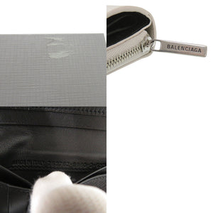 未使用 バレンシアガ エンベロープ コンパクトウォレット 753762 9960 0 52754S レザー オフホワイト 三つ折り財布 0367【中古】BALENCIAGA