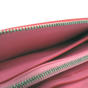 新品同様 ボッテガヴェネタ イントレチャート 長財布 ロングウォレット ラウンドファスナー バイカラー 577775 レザー レッド 0368【中古】BOTTEGAVENETA