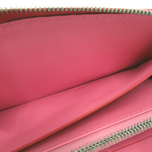 新品同様 ボッテガヴェネタ イントレチャート 長財布 ロングウォレット ラウンドファスナー バイカラー 577775 レザー レッド 0368【中古】BOTTEGAVENETA