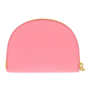 新品同様 ステラマッカートニー ハーフムーンジップ ポリウレタン ポリエステル ピンク イエロー コインケース 0369【中古】Stella McCartney