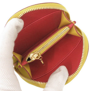 新品同様 ステラマッカートニー ハーフムーンジップ ポリウレタン ポリエステル ピンク イエロー コインケース 0369【中古】Stella McCartney