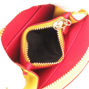 新品同様 ステラマッカートニー ハーフムーンジップ ポリウレタン ポリエステル ピンク イエロー コインケース 0369【中古】Stella McCartney