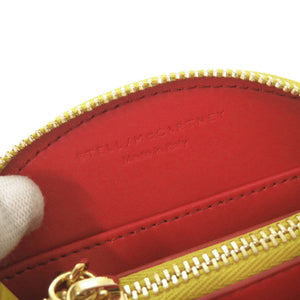 新品同様 ステラマッカートニー ハーフムーンジップ ポリウレタン ポリエステル ピンク イエロー コインケース 0369【中古】Stella McCartney