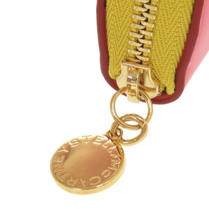 新品同様 ステラマッカートニー ハーフムーンジップ ポリウレタン ポリエステル ピンク イエロー コインケース 0369【中古】Stella McCartney