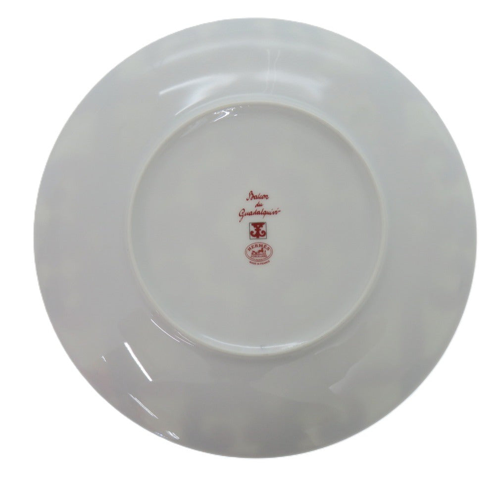 未使用 エルメス ガダルキヴィール 21cm 食器 陶器 レッド プレート 皿 0378 【中古】 HERMES