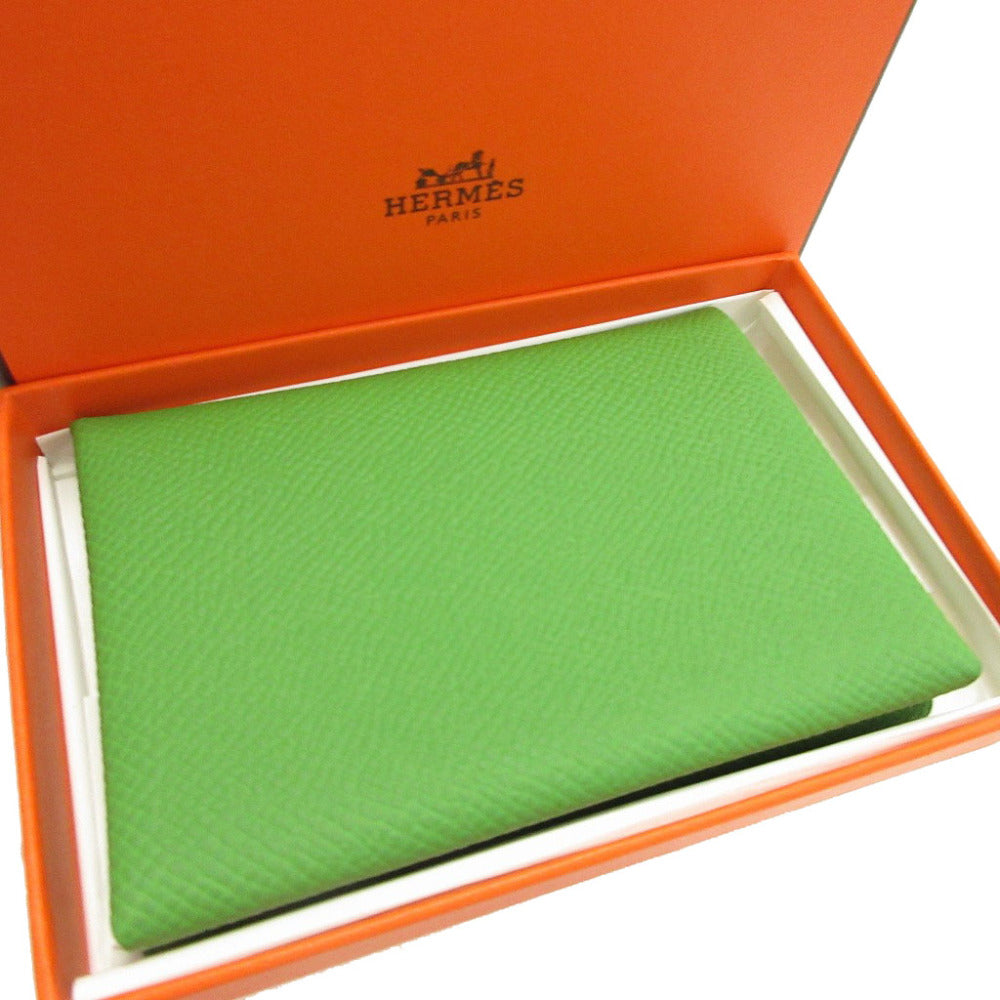 未使用 エルメス カルヴィデュオ エプソン B刻印(2023年製) ヴェールユッカ カード コインケース 0383【中古】HERMES