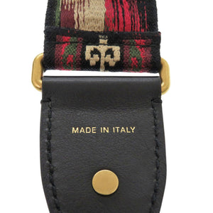 美品 クリスチャンディオール メダリオン キャンバス レザー レッド ブラック ショルダーストラップ 赤 黒 0404【中古】Christian Dior