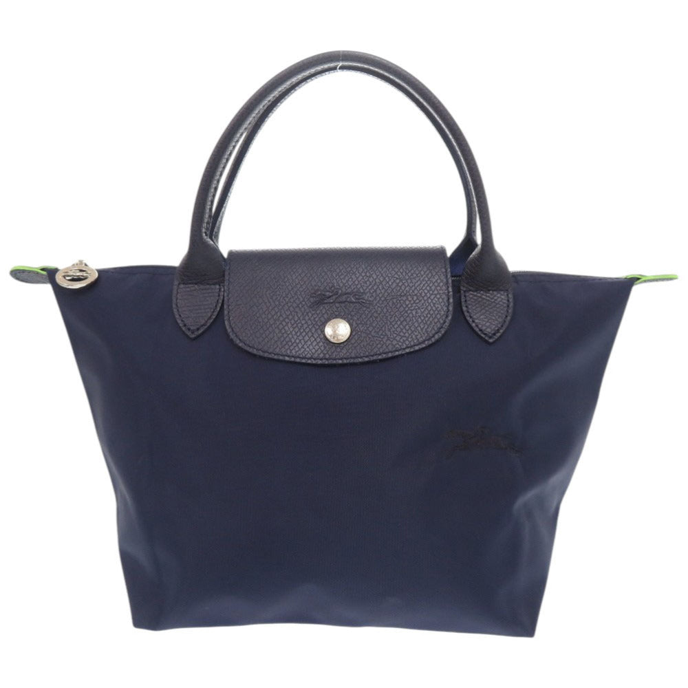 美品 ロンシャン ル プリアージュ ナイロン ネイビー ハンドバッグ トートバッグ 0407【中古】Longchamp