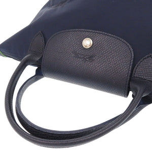 美品 ロンシャン ル プリアージュ ナイロン ネイビー ハンドバッグ トートバッグ 0407【中古】Longchamp