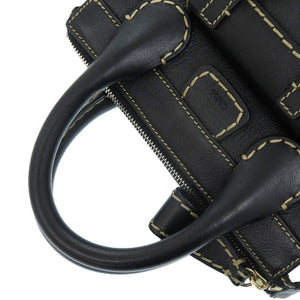 美品 クロエ ミニエディス レザー ブラック シルバー金具 0409 黒 ショルダーバッグ【中古】Chloe