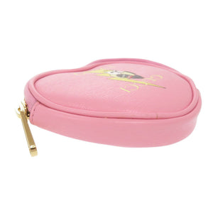 新品同様 グッチ × ばなにゃ ハートシェイプ 701062 レザー ピンク コインケース 0415【中古】GUCCI