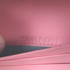 未使用 グッチ ばなにゃ 701009 レザー ピンク 2つ折り財布 財布 0416【中古】GUCCI