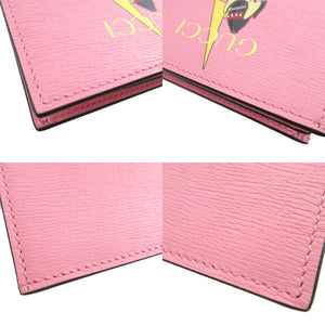 未使用 グッチ ばなにゃ 701009 レザー ピンク 2つ折り財布 財布 0416【中古】GUCCI