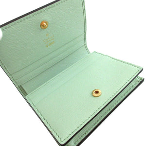 未使用 グッチ ばなにゃ 701009 レザー グリーン 緑 2つ折り財布 財布 0417【中古】GUCCI