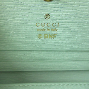 未使用 グッチ ばなにゃ 701009 レザー グリーン 緑 2つ折り財布 財布 0417【中古】GUCCI