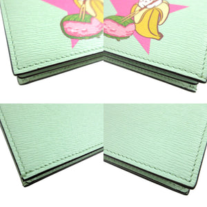 未使用 グッチ ばなにゃ 701009 レザー グリーン 緑 2つ折り財布 財布 0417【中古】GUCCI