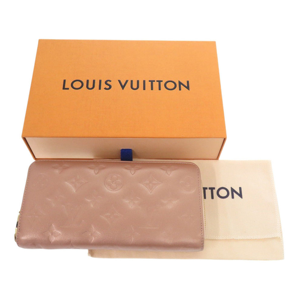 美品 ルイ ヴィトン モノグラムエンボス M81708 ラムスキン ローズゴールド 長財布 ピンク LV 0421【中古】LOUIS VUITTON