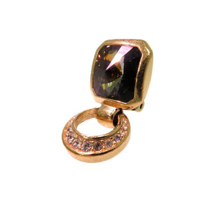 クリスチャンディオール クリスタル サークル スイング クリスタル メタル グリーン 0424 ゴールド金具 イヤリング【中古】Christian Dior