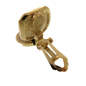 クリスチャンディオール クリスタル サークル スイング クリスタル メタル グリーン 0424 ゴールド金具 イヤリング【中古】Christian Dior