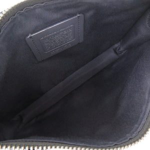 新品同様 コーチ × PEANUTS スヌーピー ミニポーチ付き レザー ネイビー ショルダーバッグ 0425【中古】COACH