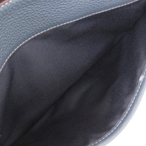 新品同様 コーチ × PEANUTS スヌーピー ミニポーチ付き レザー ネイビー ショルダーバッグ 0425【中古】COACH